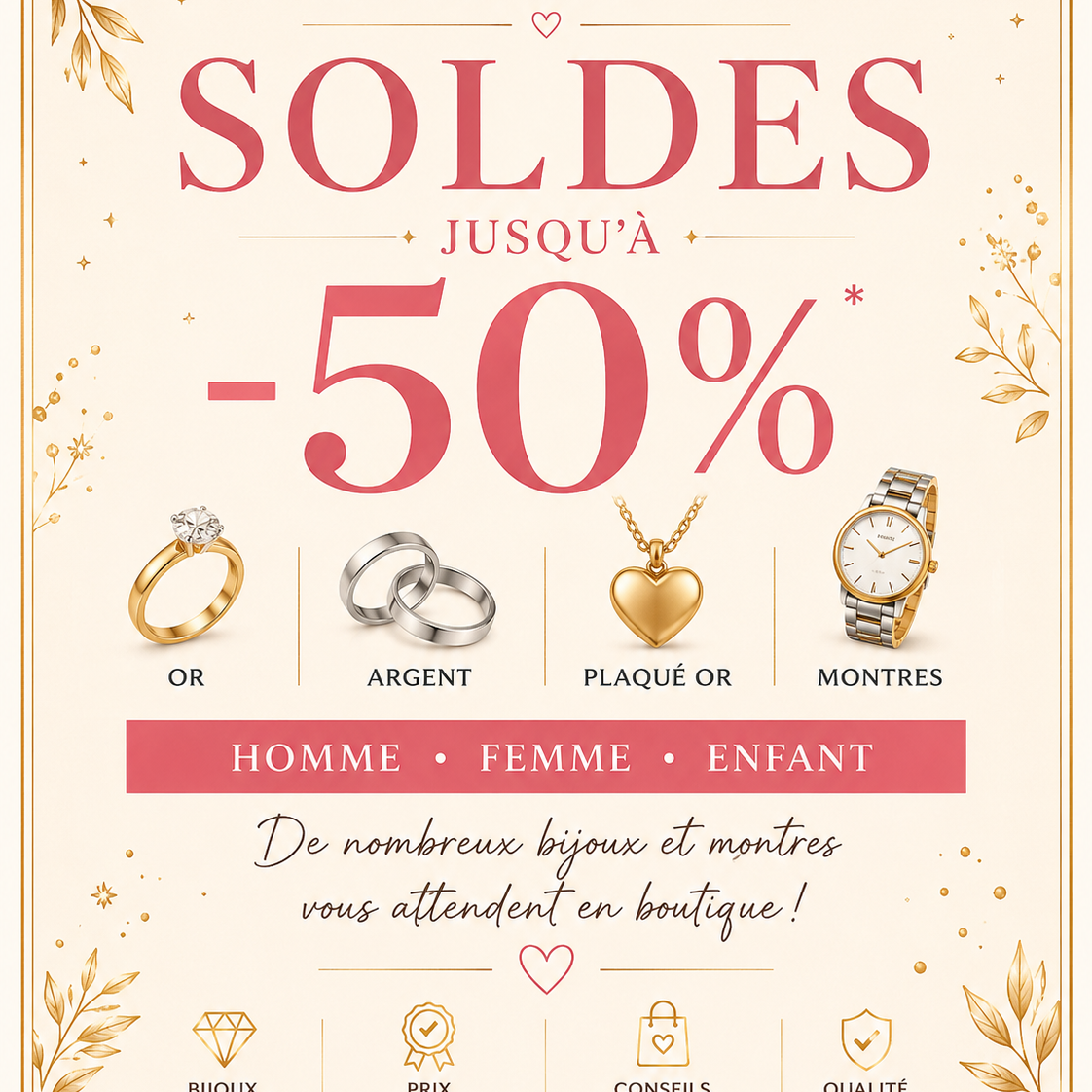 Célébrez avec nous les soldes de la Bijouterie Seconde Vie ! du 24 juin au 21 juillet 2026
